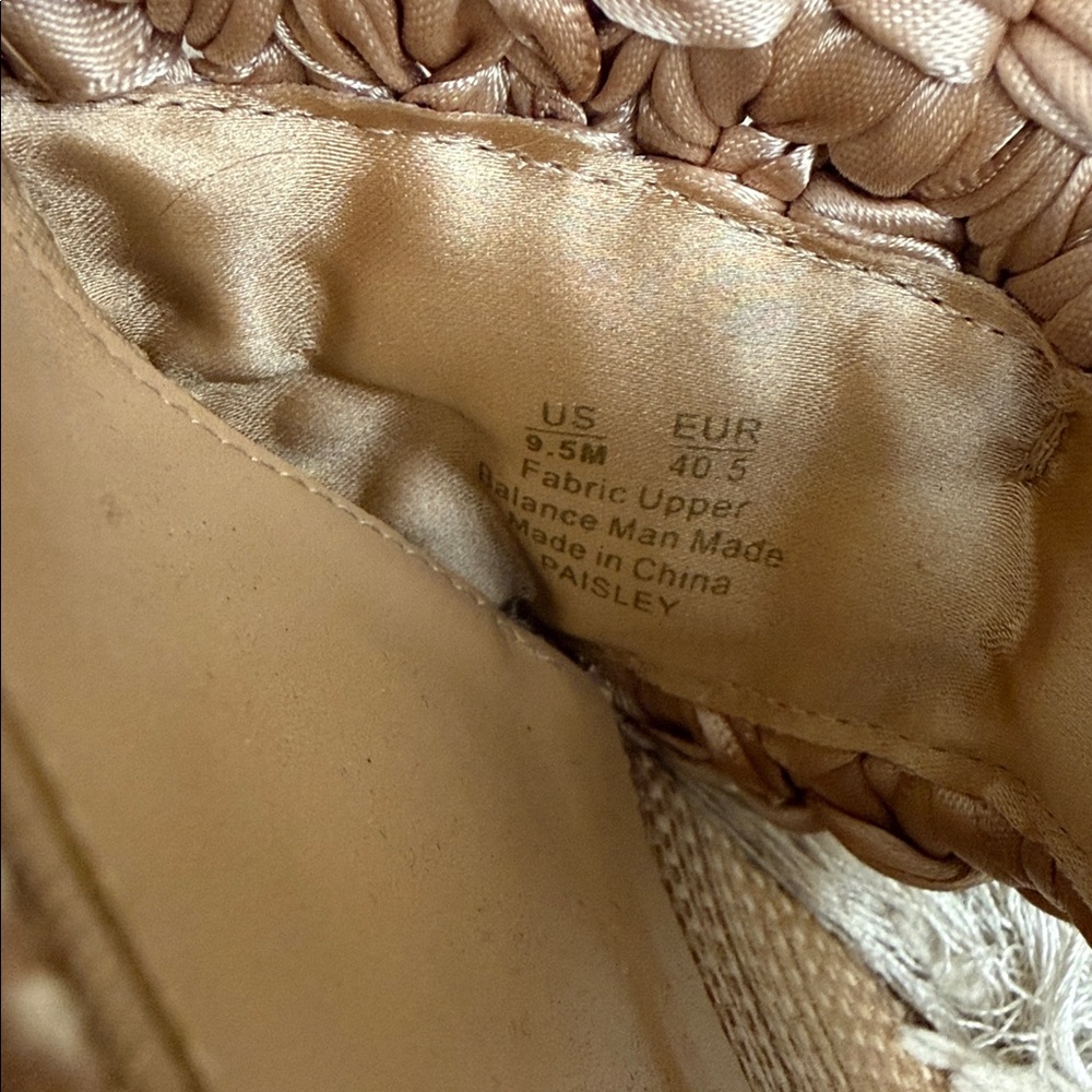Sam Edelman Paisley Satin Logo Kitten Heel Mule Sandals in Ecru Ribbon Sz 9.5 - Picture 12 of 12